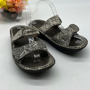 Alegria Black White Slip On Sandal as is see photos. ALE2895